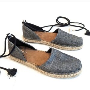 TOMS Katalina Espadrille Ankle-Wrap, Tie-Up Tassel Sandals ✨️NWT✨️